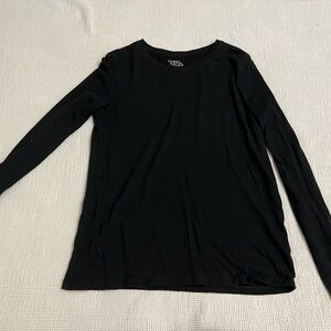 Women’s Time & Tru Black Long Sleeve Top